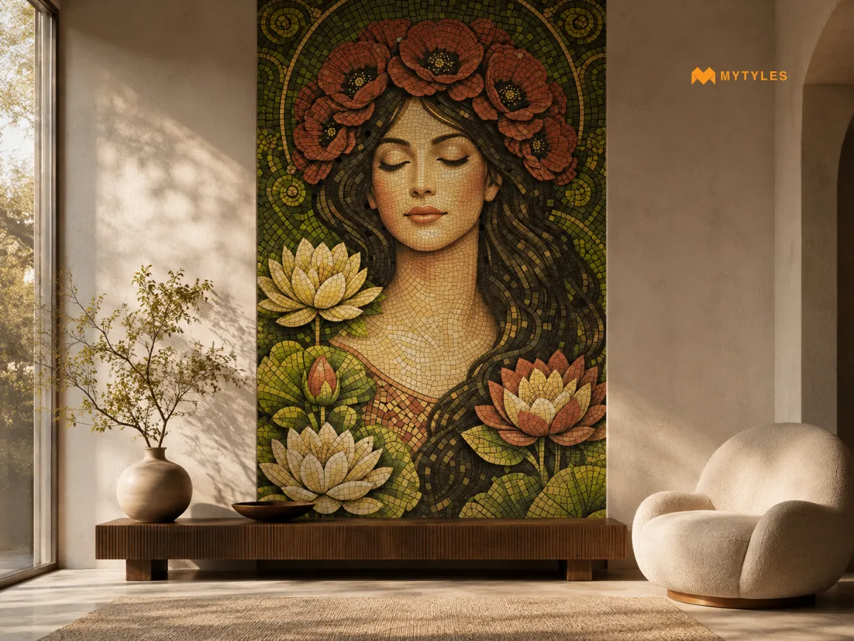 Divine Bloom Woman Sugar Poster Tile